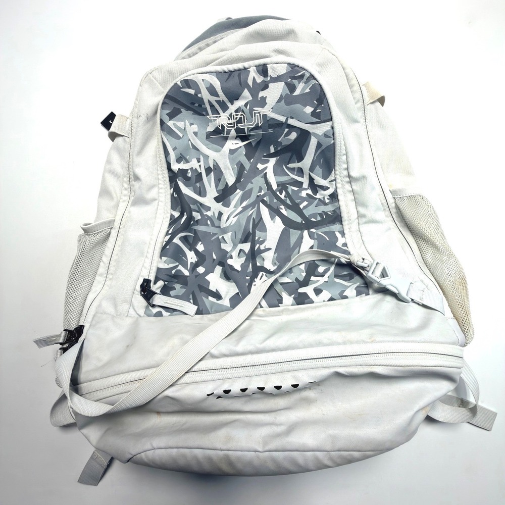 Nike Trout Baseball Backpack Gray White Camo Bat Bag Shoe Compartment